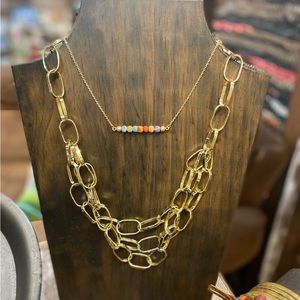 NWT Brass Large-Linked Chain Necklace